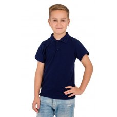 Поло детское "Kids" темно-синее 100% хлопок