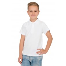 Поло-футболка детская "Kids" 100% хлопок белая Поло-футболка детская "Kids" 100% хлопок белая