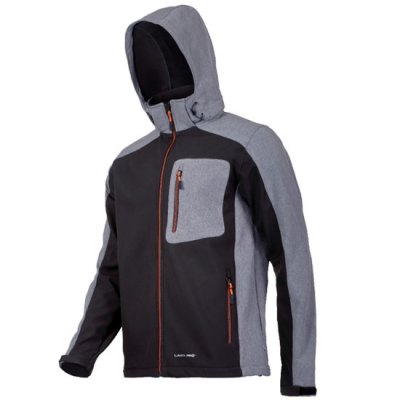 Куртка рабочая мужская Lahti Pro "Soft Shell" серая с черным, с капюшоном