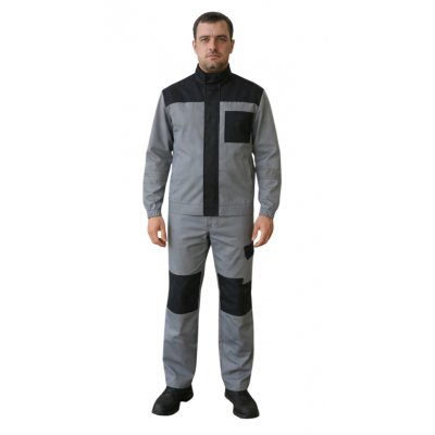 Костюм робочий антистатик 4Worker куртка та штани, сіро-чорний