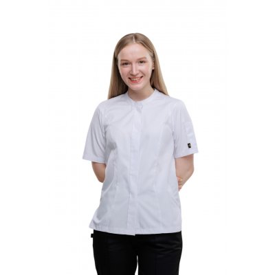 Китель повара женский Line с короткими рукавами, белый