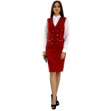 Костюм для хостес/администратора " Клариса" красный жилет с юбкой