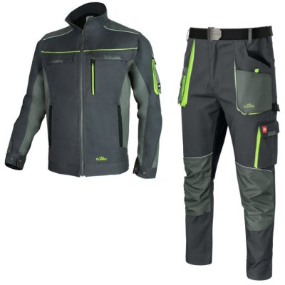Костюм рабочий "Classic Stretch" Польша с брюками, серо-салатовый