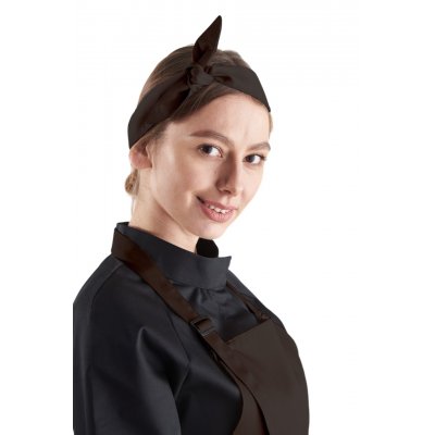 Повязка на голову "Солоха" коричневая, ткань Саржа