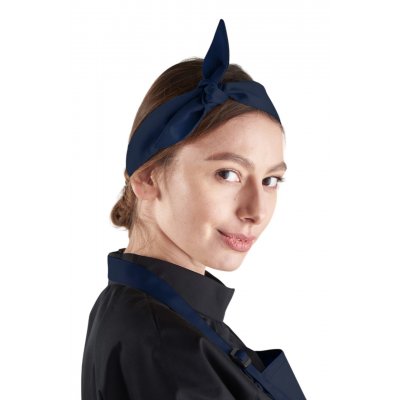 Повязка на голову "Солоха" синяя, ткань Саржа
