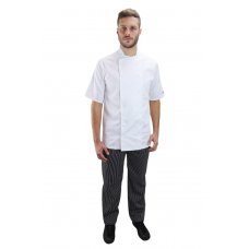 Костюм повара мужской ChefForce китель и брюки, белый с принтом полоска Костюм повара мужской ChefForce китель и брюки, белый с принтом полоска