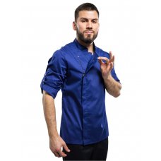 Китель поварской мужской Classic на молнии с длинным рукавом, синий