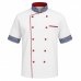 Китель повара мужской ChefVector двубортный, белый с вышиванкой