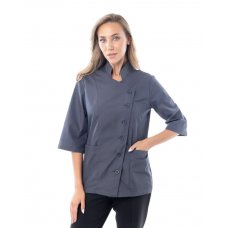 Китель поварской женский BellaChef косоворотка на пуговицах, серый