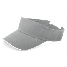 Козырек для головы двухцветный Cofee Visor, серый с белым