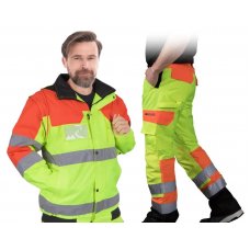 Костюм сигнальный утепленный LEBER&HOLLMAN LH-STRADA-JT YP, желтый с оранжевым