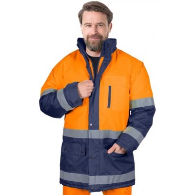 Куртка сигнальная утепленная BLUE-ORANGE-J PG, цвет оранжевый с темно-синим