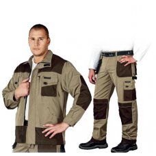 Костюм рабочий мужской FORMEN LH-FMN-JT BE3, цвет бежевый с коричневым