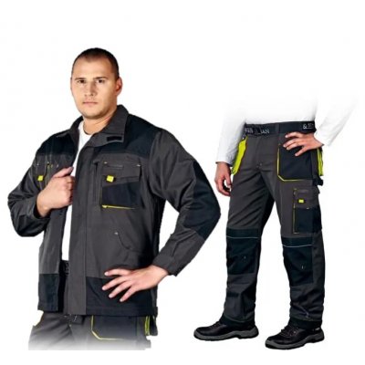Костюм рабочий мужской FORMEN LH-FMN-JT SBY, цвет темно-серый с черным/желтый