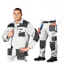 Костюм рабочий мужской FORMEN LH-FMN-JT WSN, цвет белый с серым Костюм рабочий мужской FORMEN LH-FMN-JT WSN, цвет белый с серым