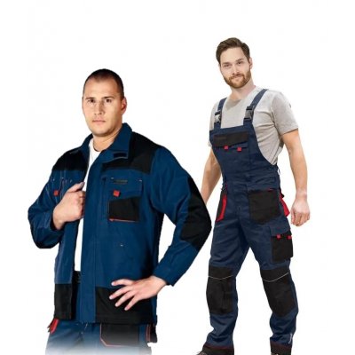 Костюм рабочий Lebber&Hollman FORMEN LH-FMN-JB GBC, цвет темно-синий с черным/красным