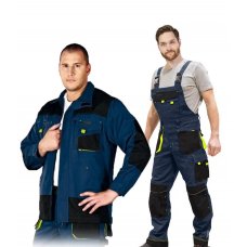 Костюм рабочий Lebber&Hollman FORMEN LH-FMN-JB GBY, цвет темно-синий с черным/желтым