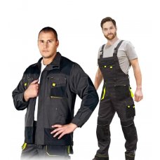 Костюм рабочий Lebber&Hollman FORMEN LH-FMN-JB SBY, цвет темно-серый с черным/желтым