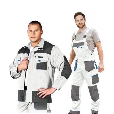 Костюм рабочий Lebber&Hollman FORMEN LH-FMN-JB WSN, цвет белый с серым/голубым