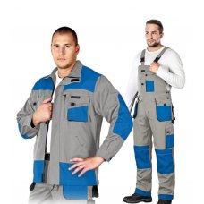 Костюм рабочий Lebber&Hollman FORMEN LH-FMN-JB SNB, цвет серый с голубым/черным Костюм рабочий Lebber&Hollman FORMEN LH-FMN-JB SNB, цвет серый с голубым/черным