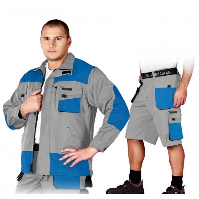 Костюм рабочий FORMEN LH-FMN-JTS JSNB с шортами, цвет серый с голубым/черным