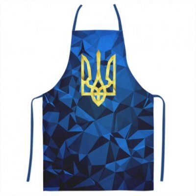Фартук для официанта , синий с украинской символикой