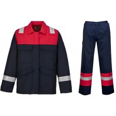 Костюм сварщика демисезонный BIZFLAME Portwest, темно-синий с красным