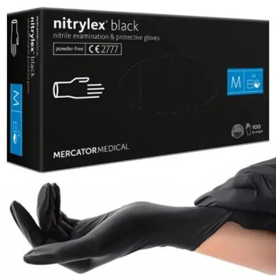 Перчатки одноразовые NITRYLEX BASIC 50 пар, цвет черный